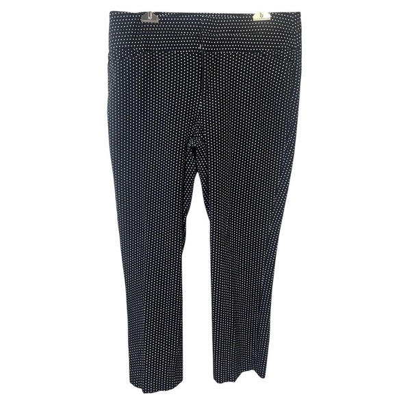 Elle Pants - Elle Black White Geometric Diamond Print Ankle Pants Womens 10 Stretch Cotton